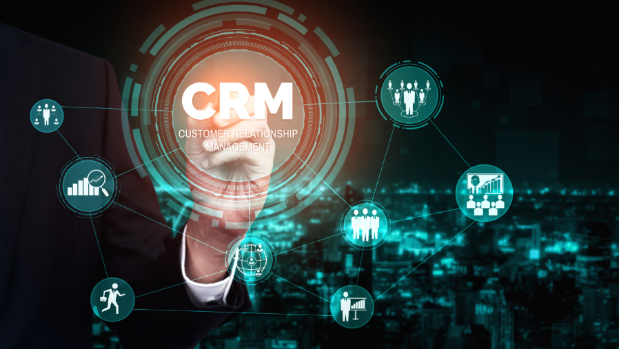 Interface illustrant les fonctionnalités d’un CRM pour gérer les clients, suivre les opportunités de vente et analyser les performances commerciales.